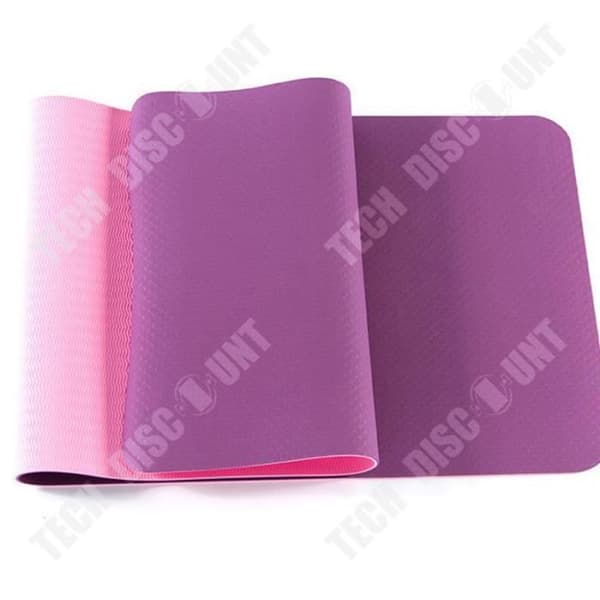 Klassisk yogamatta - TECH RABATT - Yoga Mat Pro TPE Eco Friendly Non-Slip - Lila - 6 mm - 183 cm
