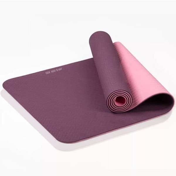 Klassisk yogamatta - TECH RABATT - Yoga Mat Pro TPE Eco Friendly Non-Slip - Lila - 6 mm - 183 cm