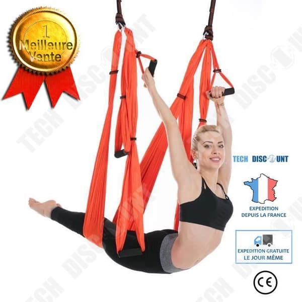 TD® Fitness Accessories - Bodybuilding, Anti Gravity Aerial Yoga Hammock Multifunction Set Yoga Belt Flying - Typ 01-Orange