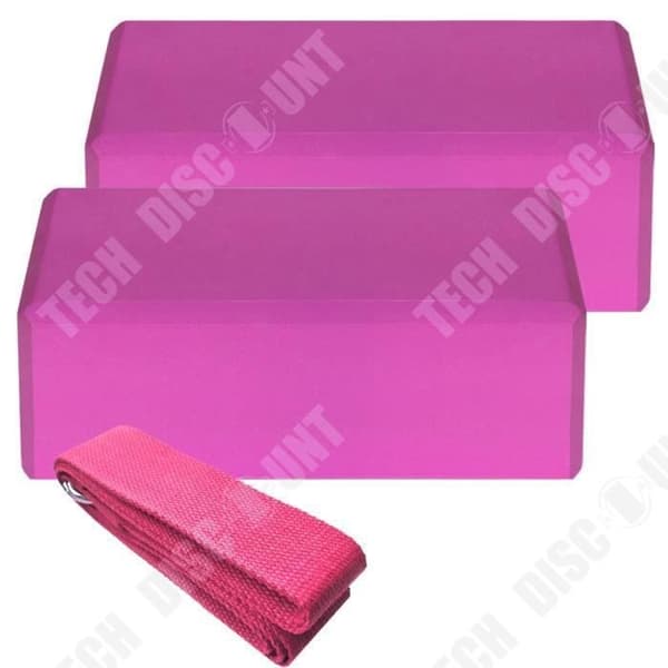 TD® Fitness Tillbehör - Styrketräning, 4 delar Yoga Wheel Bomull Stretching rem Stabilitetsblock Yogautrustning - Lila Typ