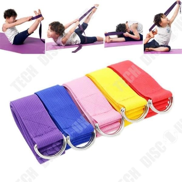 TD® Fitness Tillbehör - Kroppsbyggande, Yoga Justerbart Spännband Fitness Bälte Sport Flexibla remmar Gymnastik - Rosa Typ