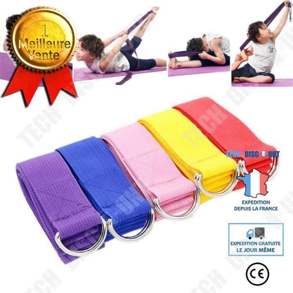 TD® Fitness Tillbehör - Kroppsbyggande, Yoga Justerbart Spännband Fitness Bälte Sport Flexibla remmar Gymnastik - Rosa Typ