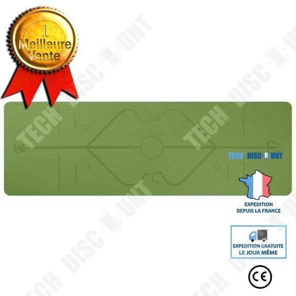 Yogamatta - TEKNISK RABATT - Barfota - Grön - 183 x 61 x 0,6 cm - Lätt vikt