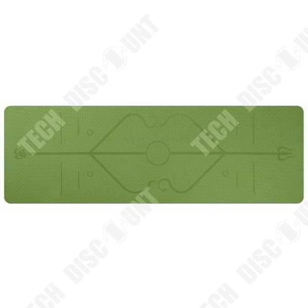TPE Yogamatta - TEKNISK RABATT - Grön - 183 cm - 6 mm - Halkfri och miljövänlig