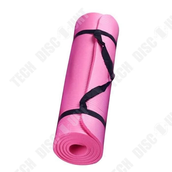 TECH RABATT halkfri yogamatta - tjocklek 15 mm - rosa färg - för barfota träning