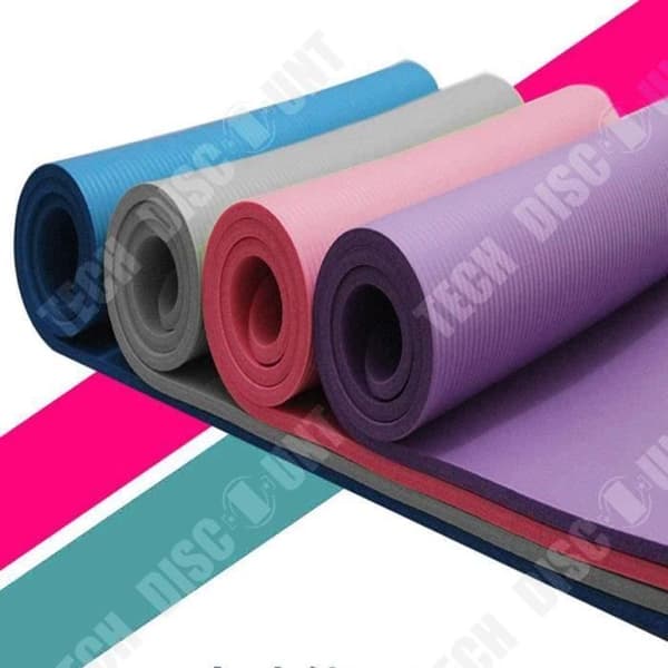TECH RABATT halkfri yogamatta - tjocklek 15 mm - rosa färg - för barfota träning