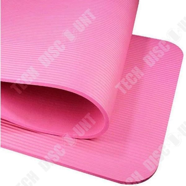 TECH RABATT halkfri yogamatta - tjocklek 15 mm - rosa färg - för barfota träning