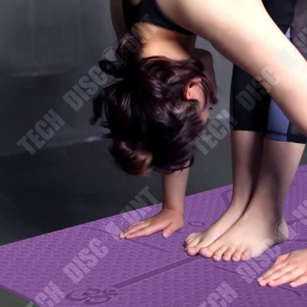 TECH RABATT Yogamatta - Barfota - Lila - 183cm x 61cm x 6mm - Halkfri