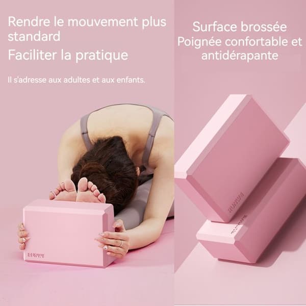 Yoga block INN® 2PCS rosa block i högdensitet EVA-skum för att stödja och stärka poser lätt motståndskraftig dofter bärbar