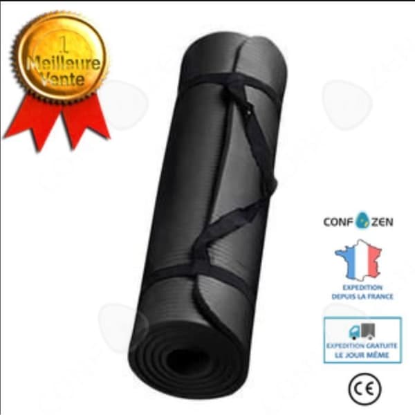 CONFO® Yogamatta halkfri lätt tjock extra sport fitness viktminskning hållbart komfortstöd armbågsskydd 15 mm träningskvalitet