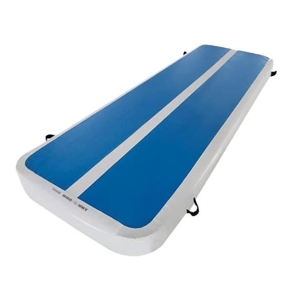 3M uppblåsbar gymnastikmatta - TEKNISK RABATT - Borstad PVC - Blå - 100mm