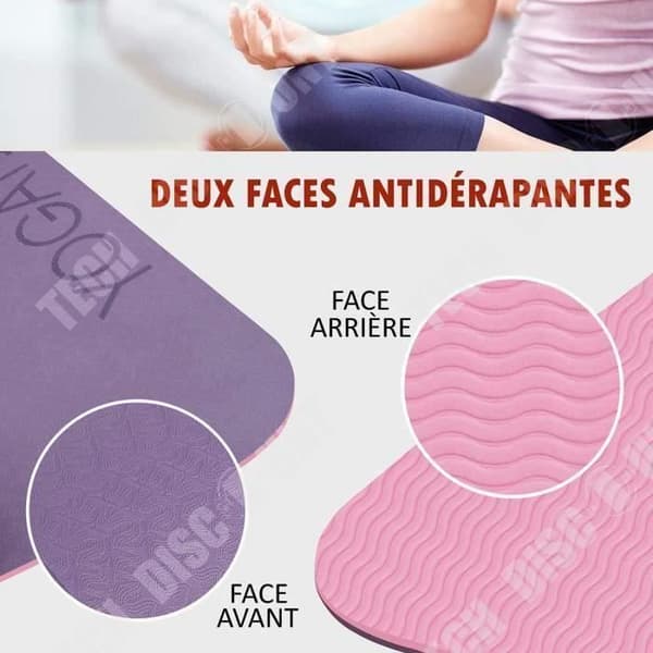 TD® Halkfri TPE yogamatta 6 mm body position line träningsmatta fitnessmatta platt baksida yogamatta