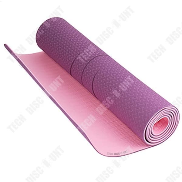 TD® TPE yogamatta enkel och dubbelfärgad 6 mm body position line sport fitnessmatta platt stöd yogamatta