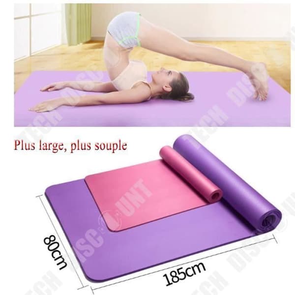 Förtjockad smaklös halkfri yogamatta 185*80cm - TEKNISK RABATT - Fitness - Barfota - Lila