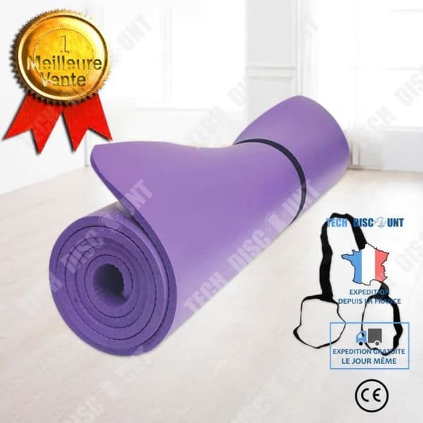 Förtjockad smaklös halkfri yogamatta 185*80cm - TEKNISK RABATT - Fitness - Barfota - Lila