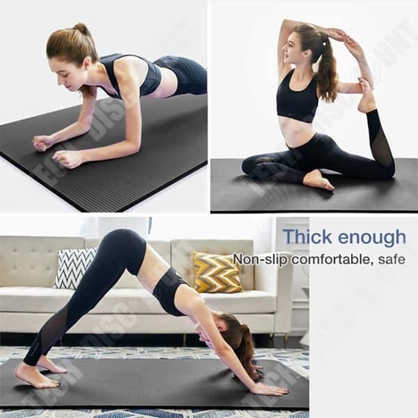 TD® yogamatta för vuxna NBR högdensitet halkfri knämatta förtjockad och breddad dansyoga fitnessmatta