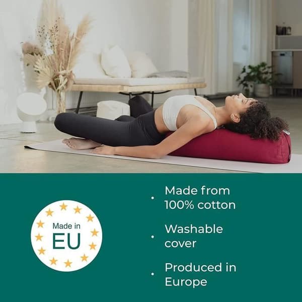 Yoga Bolster Yogakudde 20 cm 100 Naturlig Yogarulle