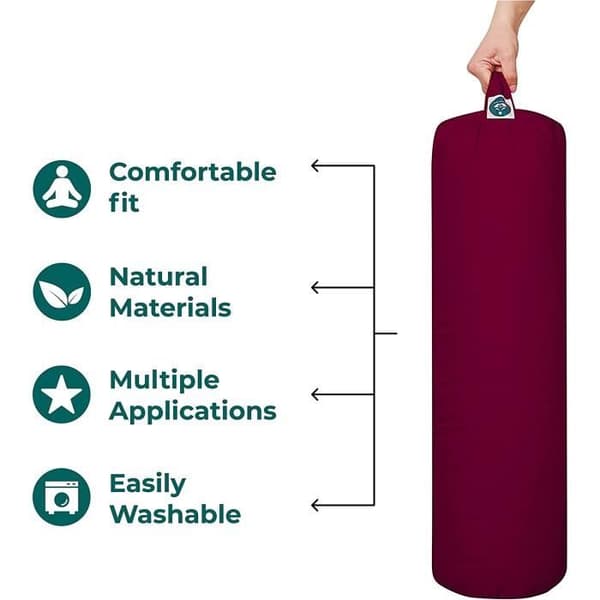 Yoga Bolster Yogakudde 20 cm 100 Naturlig Yogarulle