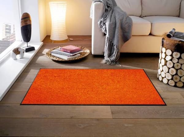 Matta - Design - Orange - 75 x 120 cm - 100% polyamid - Kvalitet Wash & Dry