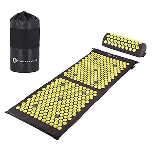 Golvmatta - gymmatta - yogamatta Hms - AKM04 - Baby-Boys Lila akupressurmatta, svart/gul, 1