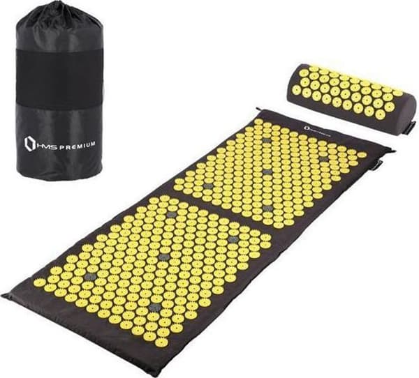 Golvmatta - gymmatta - yogamatta Hms - AKM04 - Baby-Boys Lila akupressurmatta, svart/gul, 1