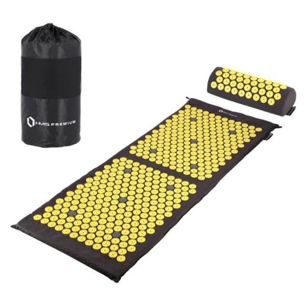 Golvmatta - gymmatta - yogamatta Hms - AKM04 - Baby-Boys Lila akupressurmatta, svart/gul, 1