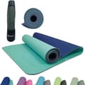 Miniatyrbillede 1 af 5: Yogamåtte - FITNESS - SCHILDKRÖT - 180 x 61 cm - 4 mm - Taske inkluderet - Grøn / Blå