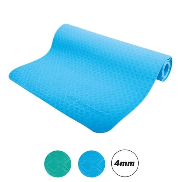Joogamatto - FITNESS - SCHILDKRÖT - 183 x 61 cm - 4 mm - Laukku sisältyy hintaan - Vaaleansininen