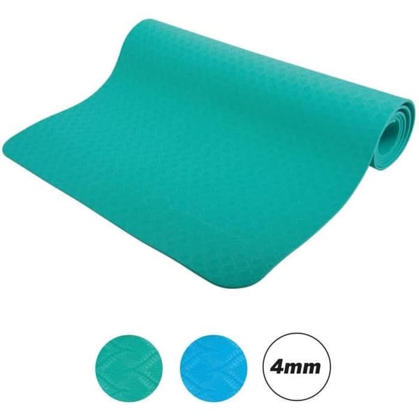 Yogamåtte - FITNESS - SCHILDKRÖT - 180 x 61 cm - 4 mm - Taske medfølger - Grøn