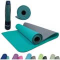 Miniatyrbillede 1 af 5: Yogamåtte - FITNESS - SCHILDKRÖT - 183 x 61 cm - 4 mm - Pose inkluderet - Blå / Grå