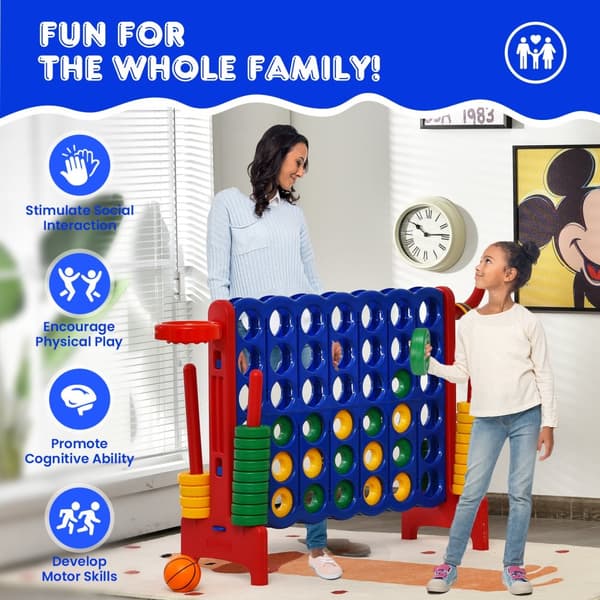 Jättespelset, 2,5 fot 4-i-rad, 33x13x30 tum, Grön/Blå