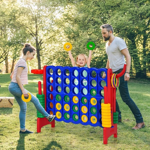 Jättespelset, 2,5 fot 4-i-rad, 33x13x30 tum, Grön/Blå