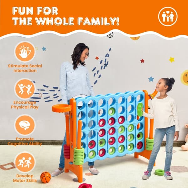 Jättipelin setti, 2,5 jalkaa 4-to-Score, 33x13x30 tuumaa, vihreä/sininen