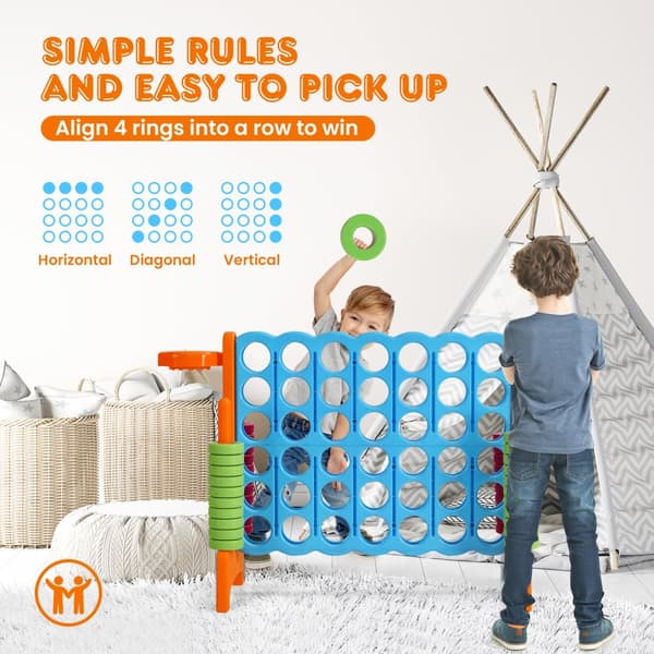 Jättipelin setti, 2,5 jalkaa 4-to-Score, 33x13x30 tuumaa, vihreä/sininen