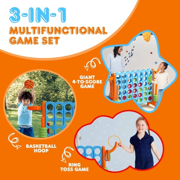 Jättipelin setti, 2,5 jalkaa 4-to-Score, 33x13x30 tuumaa, vihreä/sininen
