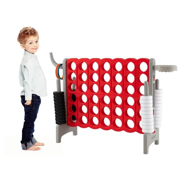 Spelset, Gigantisk Fyra i Rad, 84x33x79 cm, Grå/Vit