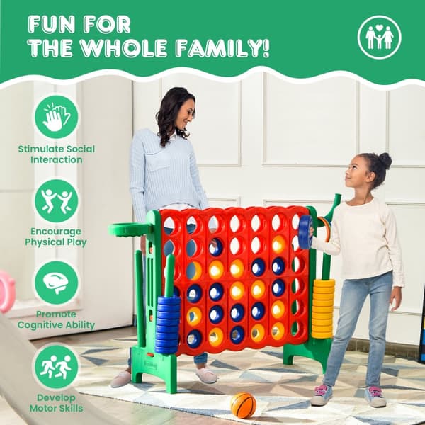 Jättipelin setti, 2,5 jalkaa 4-to-Score, 33x13x30 tuumaa, vihreä/sininen