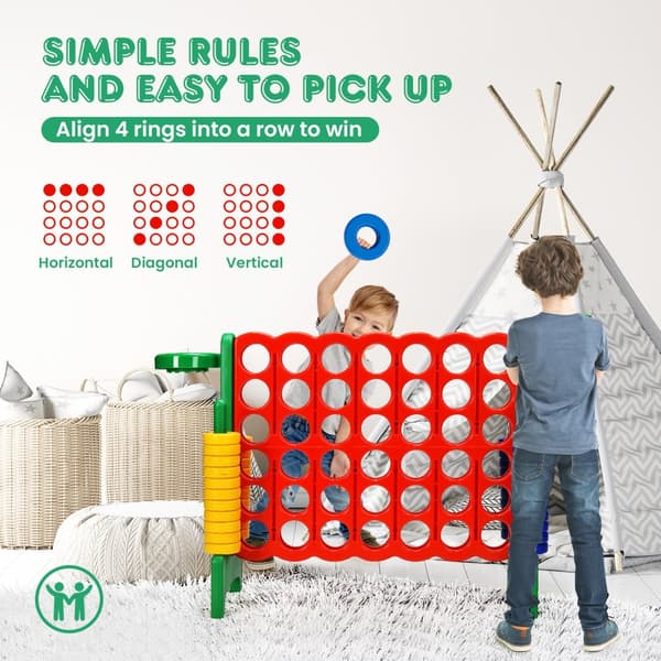 Jättipelin setti, 2,5 jalkaa 4-to-Score, 33x13x30 tuumaa, vihreä/sininen