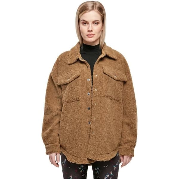Urban Classics Sherpa Hooded Fleece - brun - XL