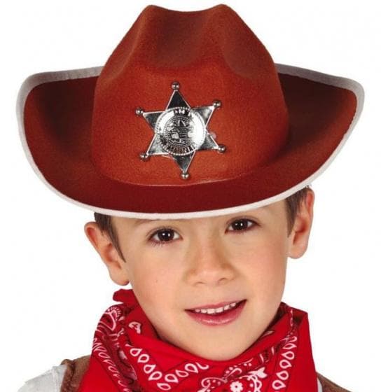 cowboyhatt Sheriff junior kändes brun i en storlek
