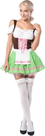 dirndl Beer Garden damer polyester brun/grön mt L