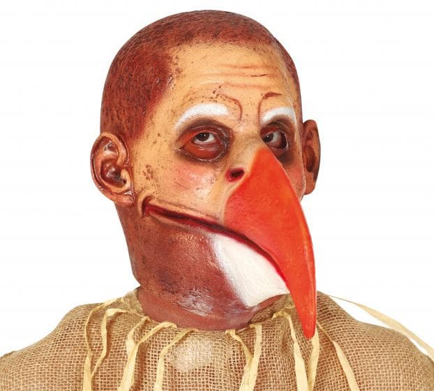 huvudmask näbb latex brun/röd/vit enstorlek