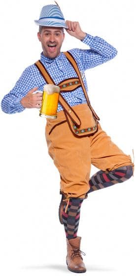 läderärmar Oktoberfest herr polyester brun M/L