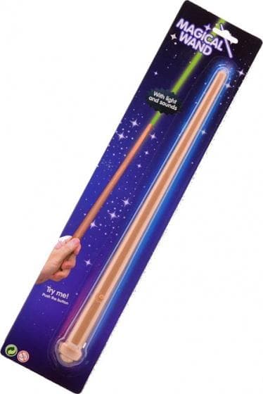 trollstav med ljus och ljud 35 cm brun