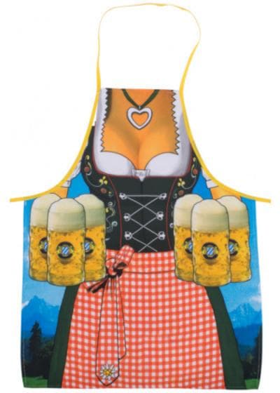 förkläde Oktoberfest damer polyester brun/röd