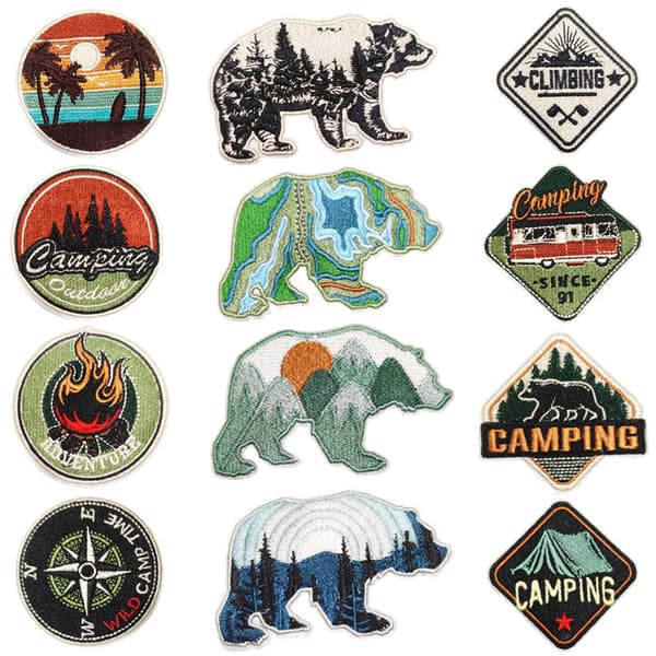 INF Broderede patches-klistermærker i 12 dele