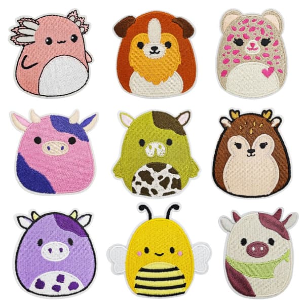 Broderede patches - 9 stk