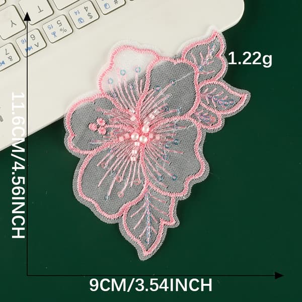 INF 12-delt blondeblomstapplikasjonsbroderte lapper for DIY-håndverk