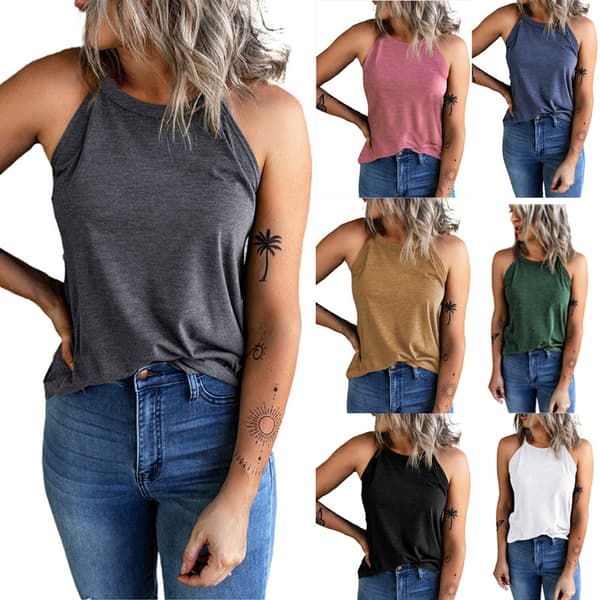 INF Halterneck Tank Top - Svart