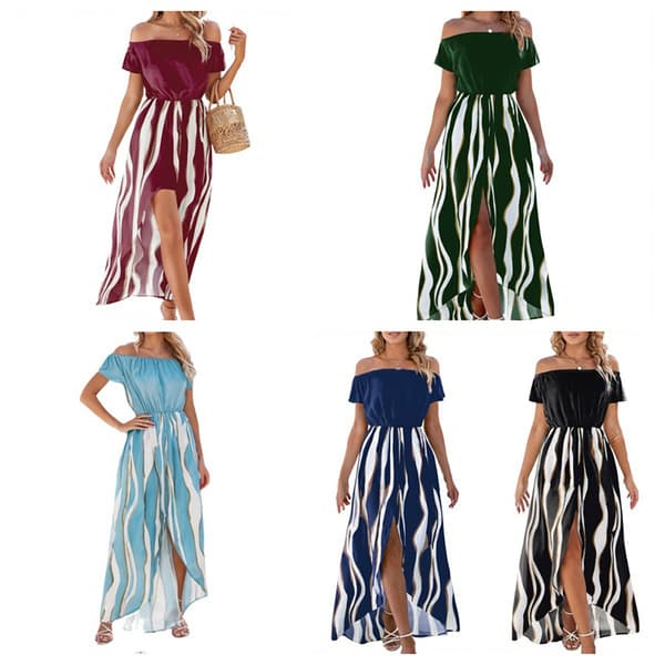 INF Maxi-kjole med zebraprint - Sort